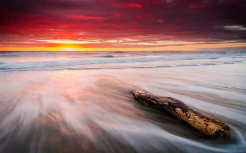 风光摄影师的天堂 新西兰海滩落日超美风景壁纸