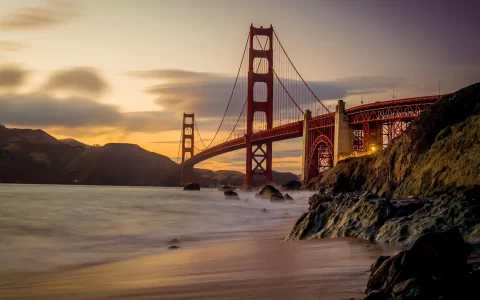 美国旧金山金门大桥唯美风格高清壁纸