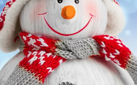 西方节日圣诞节之戴围巾的小雪人