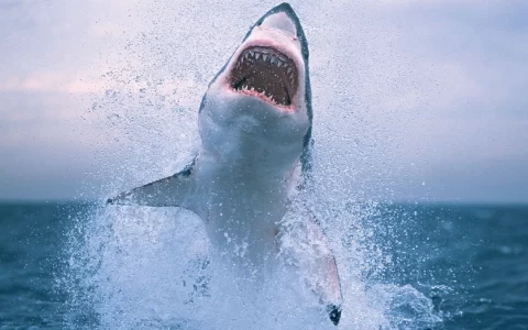 海洋霸主大鲨鱼张大嘴巴看着十分凶残专辑2桌面壁纸