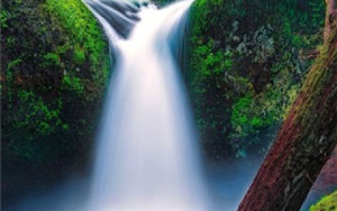 美国哥伦比亚峡谷风景图片 微信山水瀑布头像风景