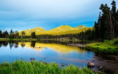 斯普拉格湖落基山国家公园绝美自然风光壁纸