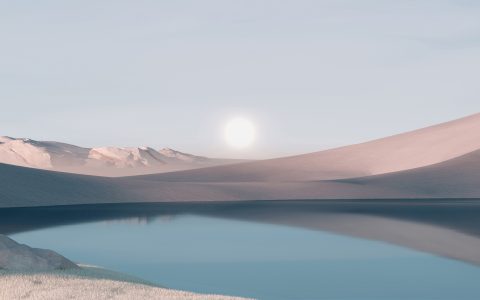 微软windows 11内置沙漠 湖水 冬天风景壁纸