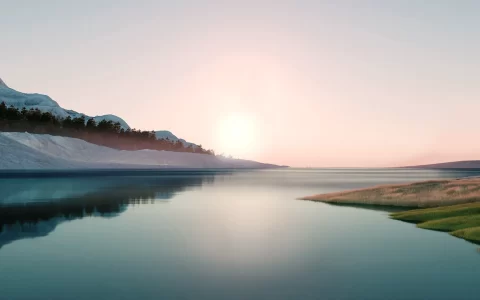 微软windows 11内置沙漠 湖水 秋天风景壁纸