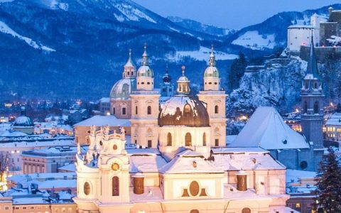 高清奥地利萨尔茨堡冬景背景图
