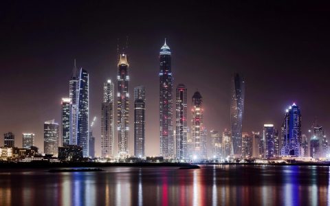 迪拜城市夜景高清唯美桌面壁纸